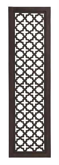 UMA Black Wood Geometric Handmade Carved Home Wall Decor, 20 x 1 x 72 | 34096