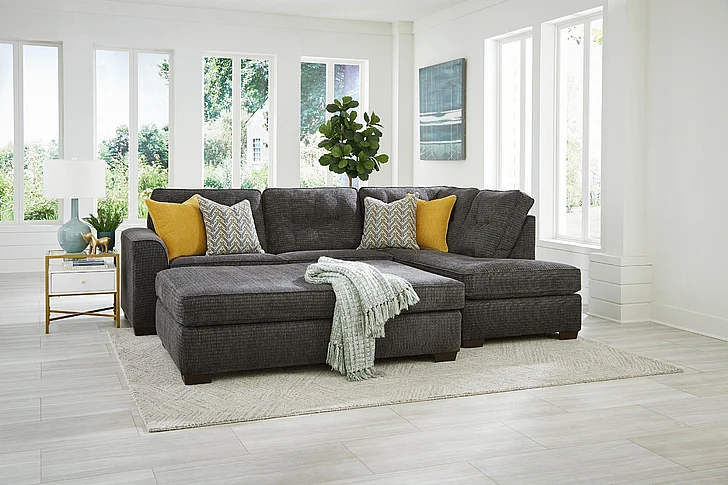 Peak Living 325 2pc LSF 1 ARM Sofa Living Room Set in Jonah Iron CUSTOM ITEM