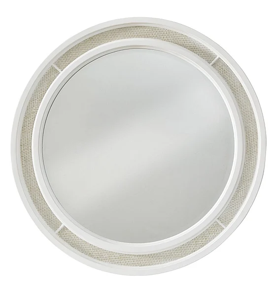 American Woodcrafters Switchgrass Round Mirror - White 3410-041