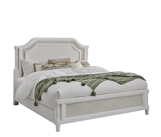American Woodcrafters Switchgrass Queen Mansion Bed in White 3410-50MAN