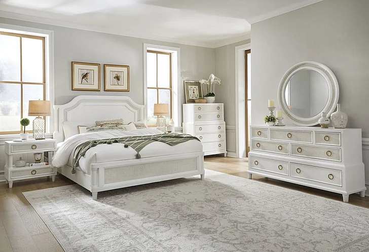 American Woodcrafters Switchgrass 2pc Bedroom Set in White