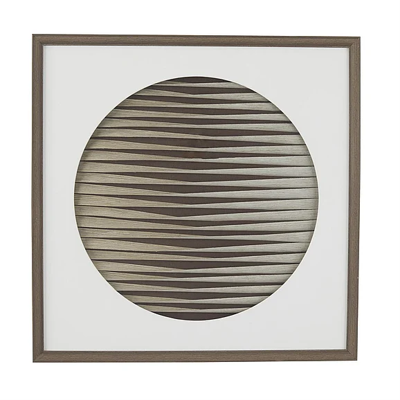 UMA Brown Paper Geometric 3D Weaved Home Shadow Box, 24" x 2" x 24" | 34138