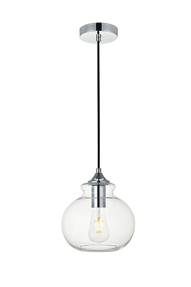 Elegant Destry 1 Light Chrome Pendant with Clear Glass LD2245C
