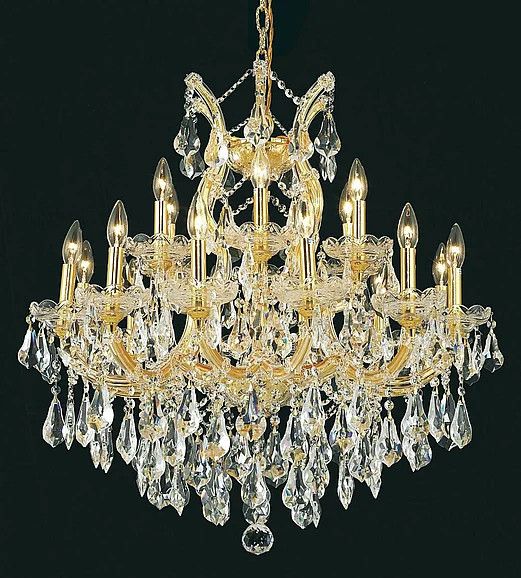 Elegant Maria Theresa 19 Light Gold Chandelier Clear Royal Cut Crystal 2801D30G/RC