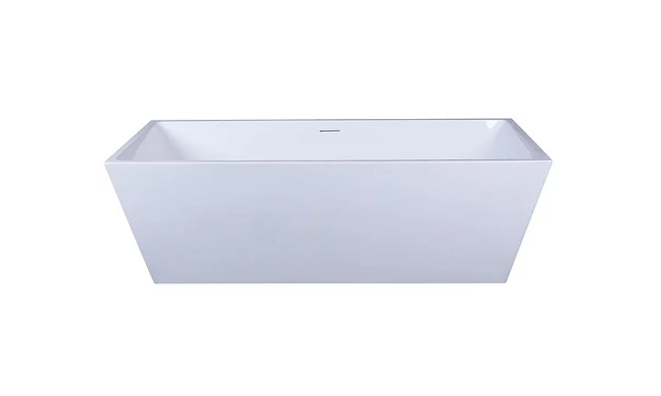 Elegant 72 In. Soaking Rectangular Bathtub in Glossy White BT21372GW