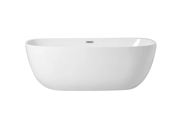 Elegant 70 In. Soaking Roll Top Bathtub in Glossy White BT10770GW