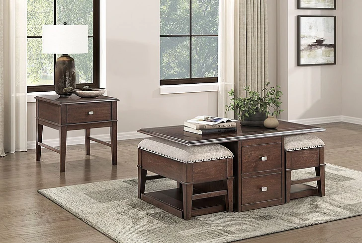 Homelegance Claremore 3pc Cocktail Table Setin Brown