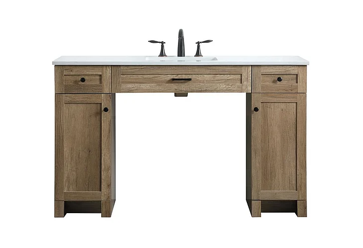Elegant 54 In. Ada Compliant Bathroom Vanity in Natural Oak VF14954NT