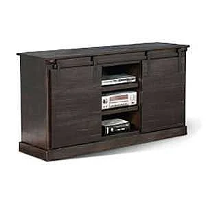 Sunny Design 65” TV Console w/ Barn Door in Charred Oak 3577CO2 CLOSEOUT