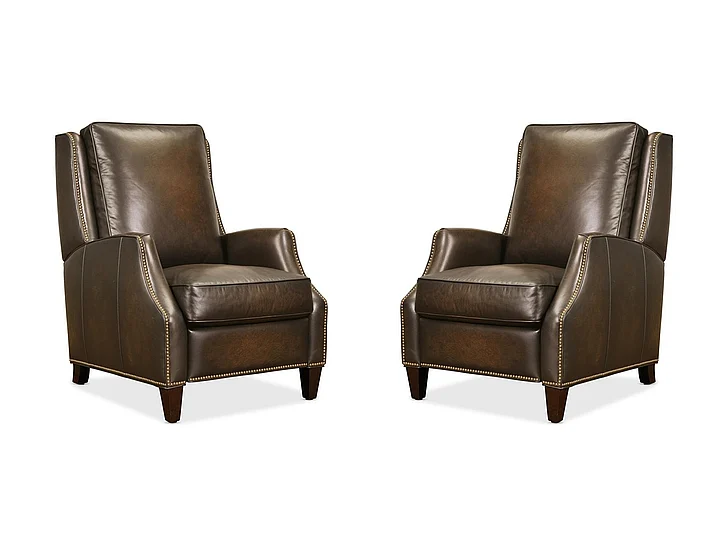 Hooker Furniture Kerley Manual Push Back Recliner in Sarzana Fortress RC260-PB-086 (Set of 2)