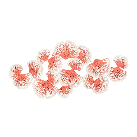 UMA Orange Metal Floral Home Wall Decor, 48 x 2 x 23 | 35902