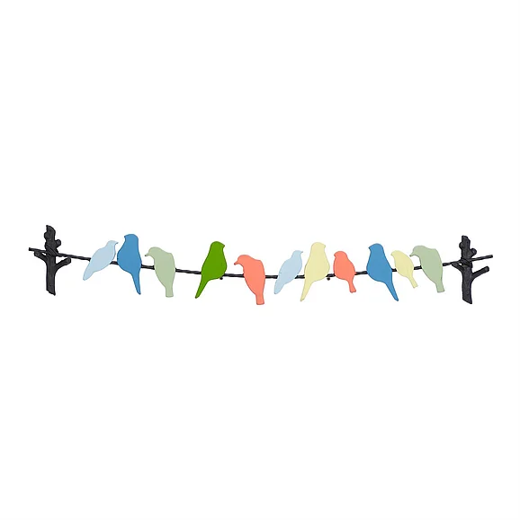 UMA Multi Colored Metal Bird Indoor Outdoor Home Wall Decor, 40" x 1" x 7" | 35903