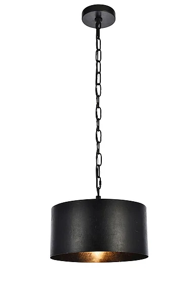 Elegant Miro Collection Pendant D15 H9.25 LT:1 Vintage Black Finish LD6015D15BK