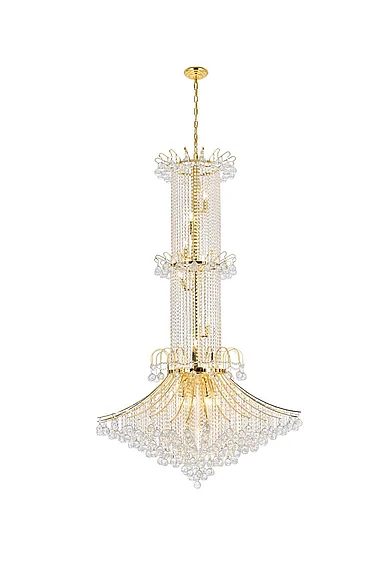 Elegant Toureg 20 Light Gold Chandelier Clear Royal Cut Crystal V8008G44G/RC