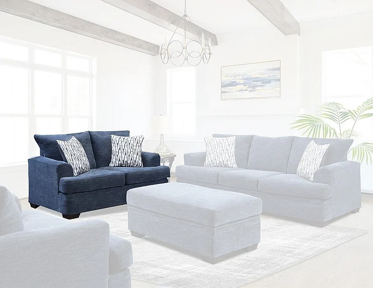 Peak Living 3650 Loveseat in Aden #14 Blue 3652-3985 CUSTOM ITEM