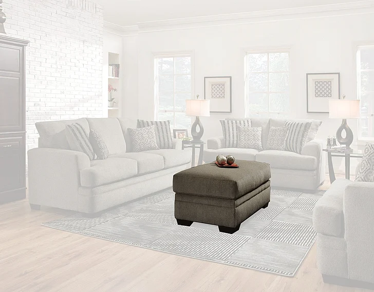 Peak Living 3650 Ottoman in Cornell Pewter 3655-1664 CUSTOM ITEM