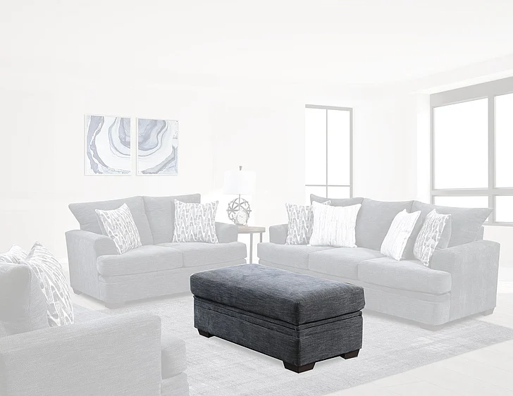 Peak Living 3650 Storage Ottoman in Aden #15 Grey 3656-3984 CUSTOM ITEM
