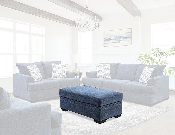 Peak Living 3650 Storage Ottoman in Aden #14 Blue 3656-3985 CUSTOM ITEM