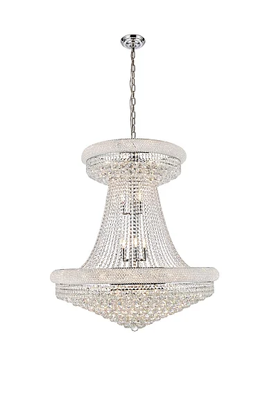 Elegant Primo 28 Light Chrome Chandelier Clear Royal Cut Crystal V1800G36SC/RC