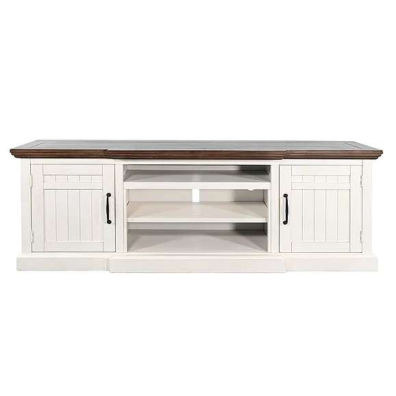 Sunny Designs 72" TV Console in Buckskin/Marble White 3670MB-72