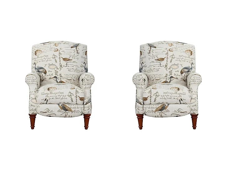 Sunset Trading Bird Script Pushback ReclinerÂ in Ivory/Brown/Gray SU-1090-86-8548-25 (Set of 2)
