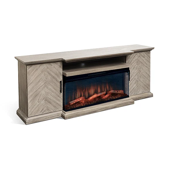 Sunny Designs 51.5" Wide Arch Bookcase with Electric Fireplace in Wheat K3686WE