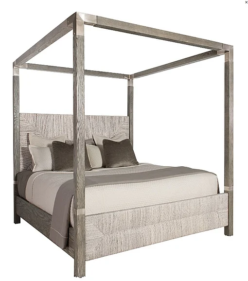 Bernhardt Interiors Palma King Woven Abaca Bed in Rustic Gray