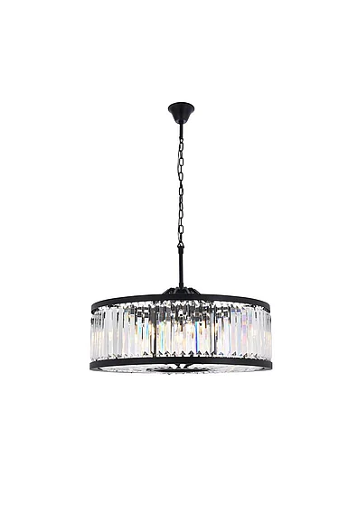Elegant Chelsea 10 Light Matte Black Chandelier Clear Royal Cut Crystal 1233D35MB/RC