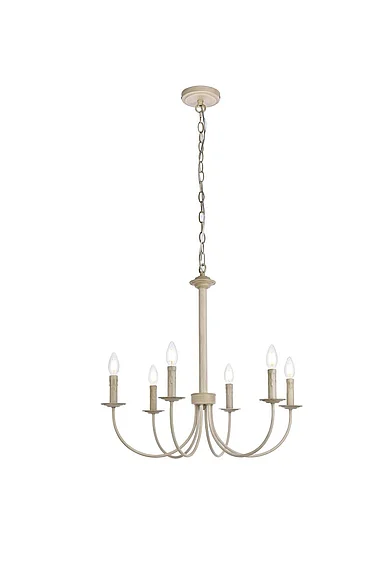 Elegant Brielle 6 Lights Pendant in Weathered Dove LD7040D26WD CLOSEOUT