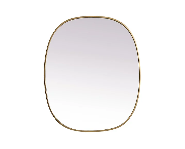 Elegant Metal Frame Oval Mirror 30X36 In. in Brass MR2B3036BRS