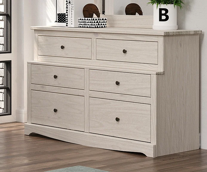 Pine Crafter Furniture Heartland Dresser in Antique White 36X-Atq CLOSEOUT