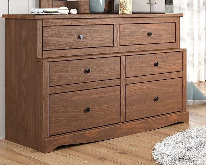 Pine Crafter Furniture Heartland Dresser in Mahogany Brown 36X-Mah CLOSEOUT
