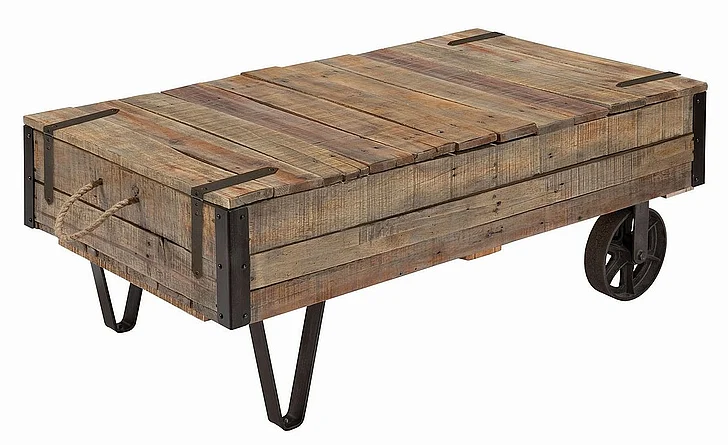 Kincaid Modern Classics Industral Cart Cocktail Table in Medium Stain 69-2025 CLOSEOUT