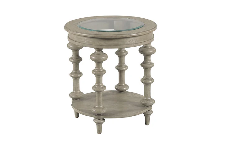Hammary Furniture Tigbee Hamilton Round End Table in Timberwolf 370-918