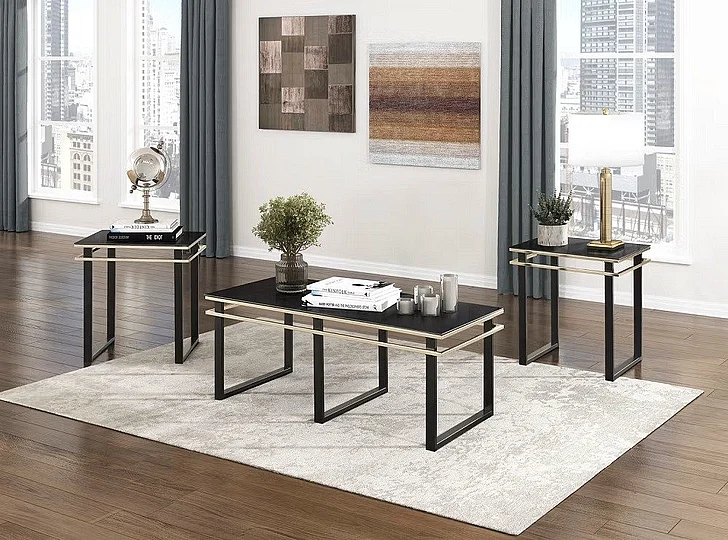 Homelegance Zamir 3-Piece Pack Occasional Set in Black 3701-31