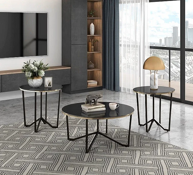 Homelegance Amara 3-Piece Pack Occasional Set in Black 3702-31
