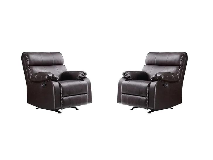 Glory Furniture Manny Rocker Recliner, Dark Brown G535-RC (Set of 2)