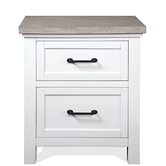 Riverside Furniture Cora 2 Drawer Nightstand in Cloud 37299