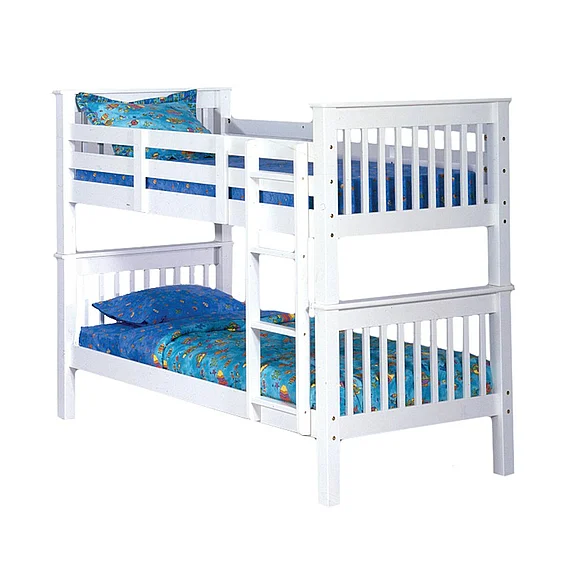 Emma Mason Signature Xander White Twin Over Twin Bunk Bed in White