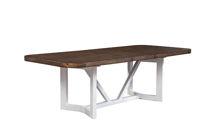 Alpine Furniture Donham Two Tone Dining Table in Mystic Brown & White 3737-01