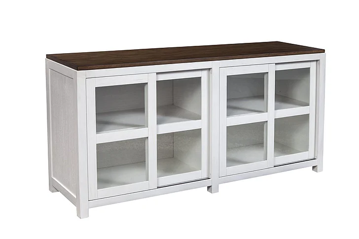 Alpine Furniture Donham Large Display Cabinet in Mystic Brown & White 3737-68