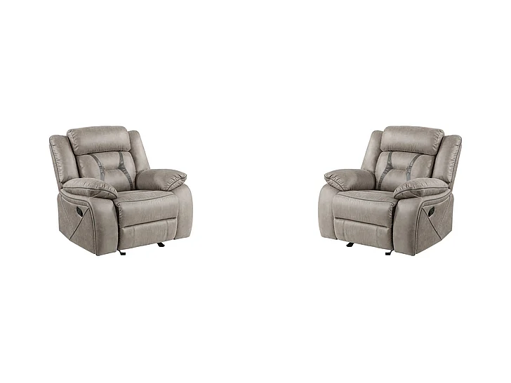 Steve Silver Tyson Glider Recliner Chair in Grey TY850R (Set of 2)