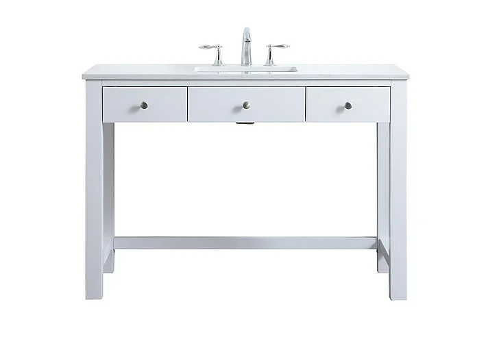 Elegant 48 In. Ada Compliant Bathroom Vanity in White VF14848WH