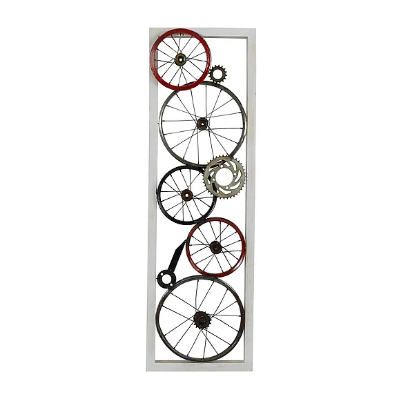 UMA White Metal and Wood Rustic Wall Decor, 15"W, 49" | 37937 CLOSEOUT