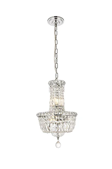 Elegant Tranquil 6 Light Chrome Pendant Clear Royal Cut Crystal V2528D12C/RC