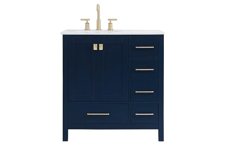 Elegant 32 In. Single Bathroom Vanity in Blue VF18832BL