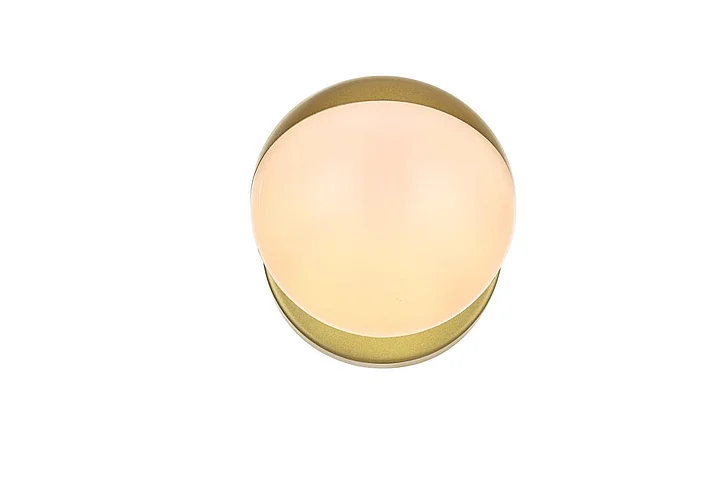 Elegant Majesty 1 Light Brass and Frosted White Bath Sconce LD7305W5BRA CLOSEOUT