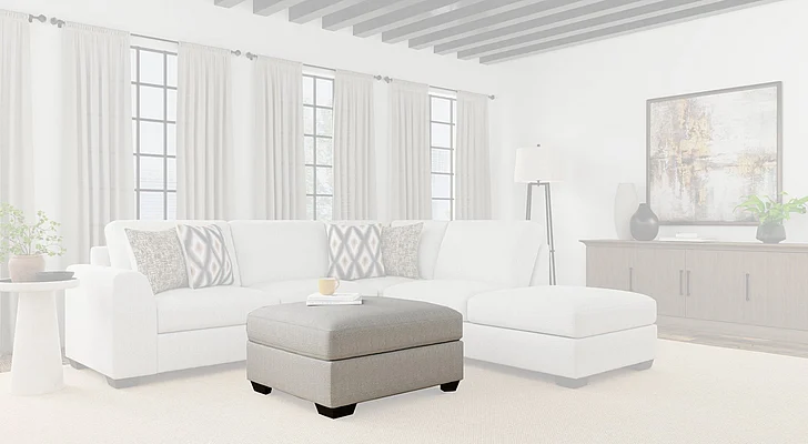 Peak Living 380 Ottoman in Worland Snow 38005-1332 CUSTOM ITEM