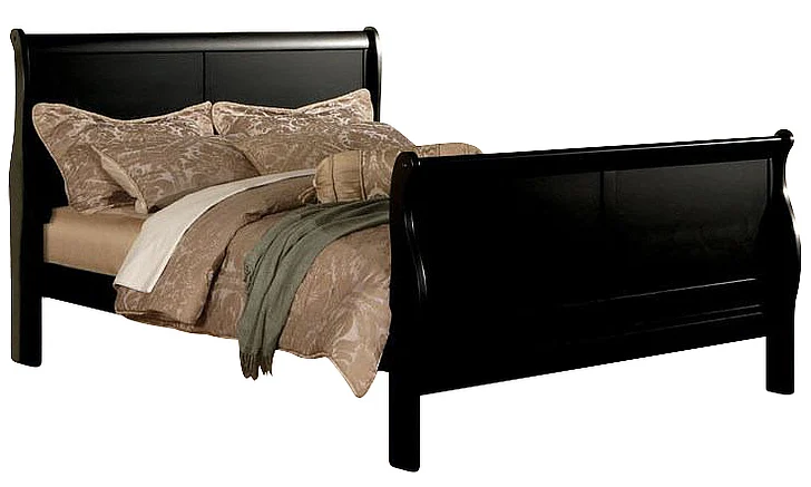 Acme Louis Phillipe III Queen Sleigh Bed in Black 19500Q
