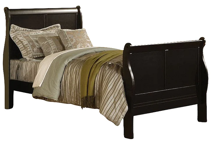 Acme Louis Phillipe III Twin Sleigh Bed in Black 19510T